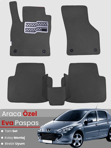 PEUGEOT 307 (2001-2008) Uyumlu EVA Paspas Tam Set–Araca Özel,Oto Paspas,Kolay Montaj ürün görseli 1