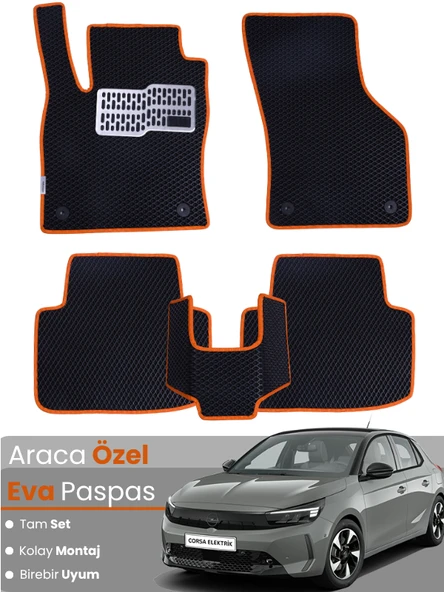 OPEL CORSA F ELEKTRİKLİ (2019-2025) Uyumlu EVA Paspas Tam Set–Araca Özel,Kolay Montaj,Oto Paspas ürün görseli 1