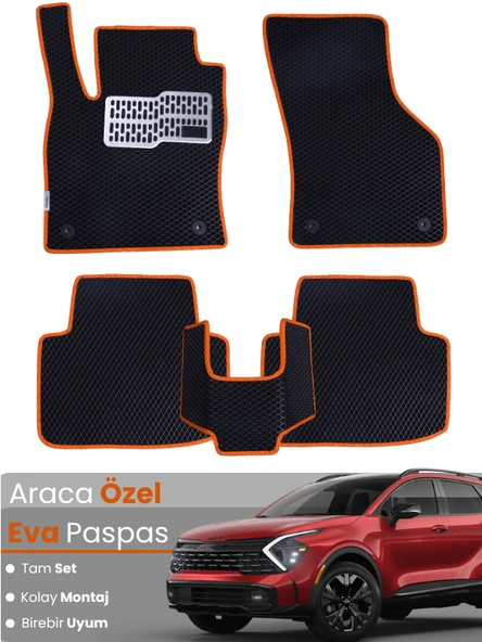 KİA SPORTAGE HYBRİD (2021-2025) Uyumlu EVA Paspas Tam Set–Araca Özel,Kolay Montaj,Su Geçirmez ürün görseli 1