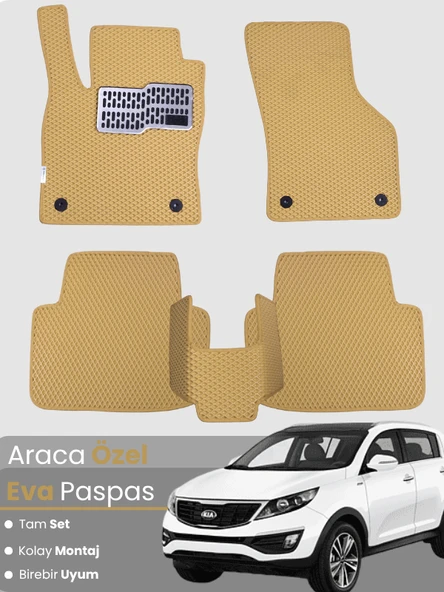 KİA SPORTAGE (2010-2015) Uyumlu EVA Paspas Tam Set–Araca Özel,Kolay Montaj,Su Geçirmez ürün görseli 1