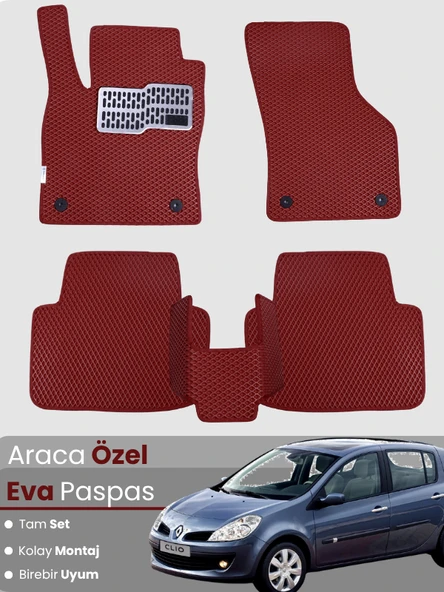RENAULT CLİO 3 (2005-2011) Uyumlu EVA Paspas Tam Set–Araca Özel,Oto Paspas ürün görseli 1