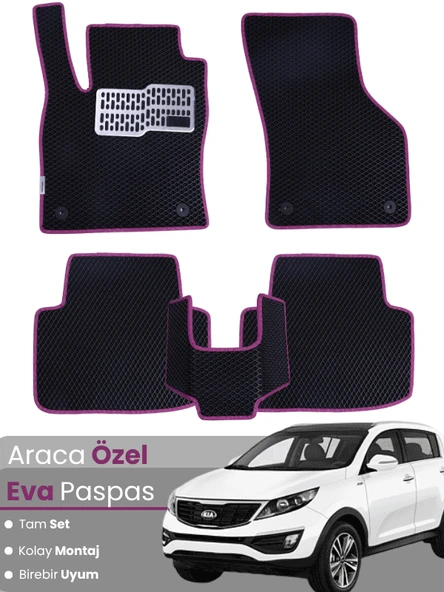 KİA SPORTAGE (2010-2015) Uyumlu EVA Paspas Tam Set–Araca Özel,Kolay Montaj,Su Geçirmez ürün görseli 1