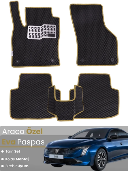PEUGEOT 508 (2019-2025) Uyumlu EVA Paspas Tam Set–Araca Özel,Oto Paspas,Kolay Montaj ürün görseli 1