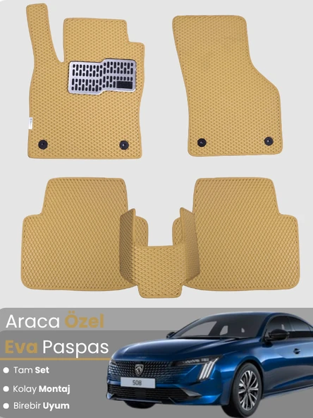 PEUGEOT 508 (2019-2025) Uyumlu EVA Paspas Tam Set–Araca Özel,Oto Paspas,Kolay Montaj ürün görseli 1