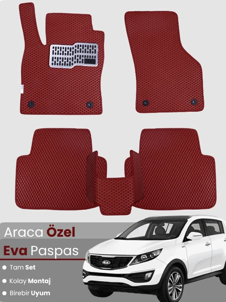 KİA SPORTAGE (2010-2015) Uyumlu EVA Paspas Tam Set–Araca Özel,Kolay Montaj,Su Geçirmez ürün görseli 1