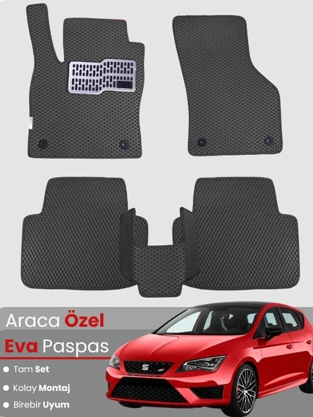 SEAT LEON 5F (2013-2020) Uyumlu EVA Paspas Tam Set–Oto Paspas,Araca Özel,Kolay Montaj ürün görseli 1