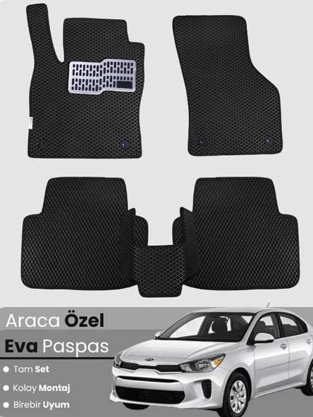 KİA RİO (2018-2025) Uyumlu EVA Paspas Tam Set–Araca Özel,Kolay Montaj,Su Geçirmez ürün görseli 1