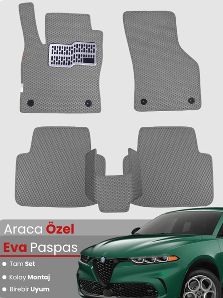 ALFA ROMEO TONALE (2022-2025) Uyumlu EVA Paspas Tam Set–Araca Özel,Kolay Montaj,Su Geçirmez ürün görseli 1