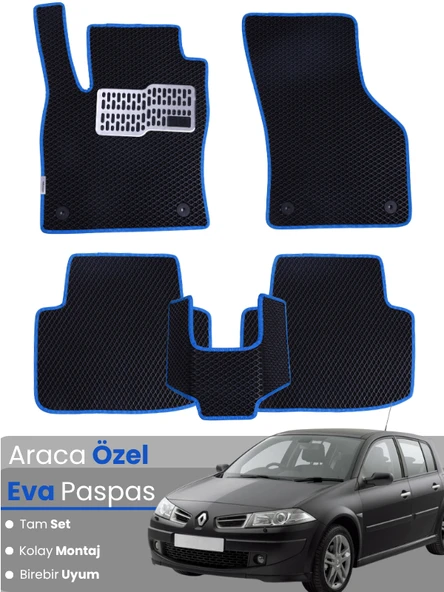 RENAULT MEGANE 2 HATCHBACK (2002-2008) Uyumlu EVA Paspas Tam Set–Oto Paspas,Araca Özel ürün görseli 1
