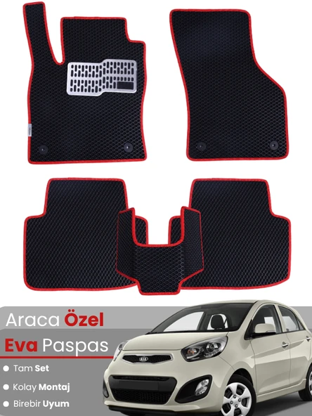 KİA PİCANTO (2004-2011) Uyumlu EVA Paspas Tam Set–Araca Özel,Kolay Montaj,Su Geçirmez ürün görseli 1