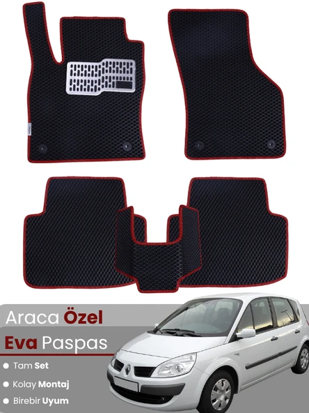 RENAULT SCENİC 2 (2002-2009) Uyumlu EVA Paspas Tam Set–Oto Paspas,Araca Özel,Kolay Montaj ürün görseli 1