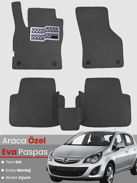 OPEL CORSA D (2006-2014) Uyumlu EVA Paspas Tam Set–Araca Özel,Kolay Montaj,Oto Paspas ürün görseli 1