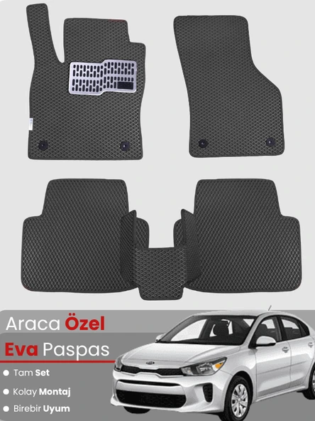 KİA RİO (2018-2025) Uyumlu EVA Paspas Tam Set–Araca Özel,Kolay Montaj,Su Geçirmez ürün görseli 1