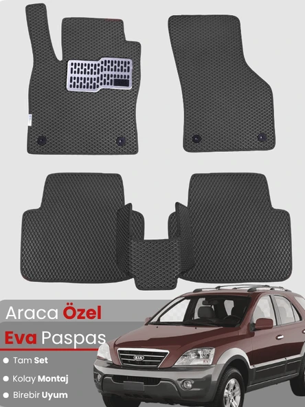 KİA SORENTO (2002-2009) Uyumlu EVA Paspas Tam Set–Araca Özel,Kolay Montaj,Su Geçirmez ürün görseli 1