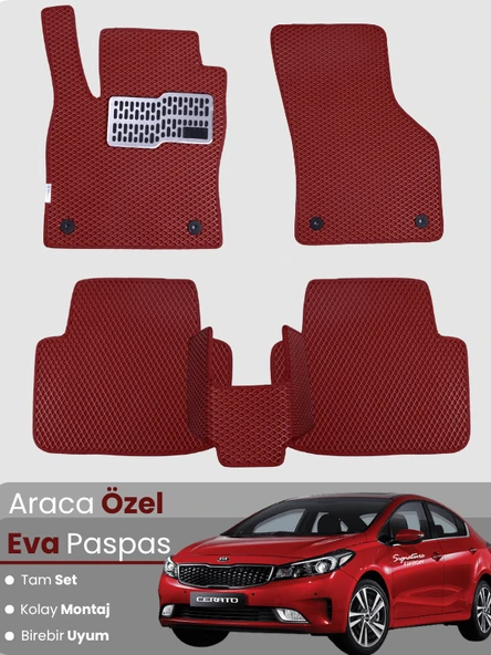 KİA CERATO (2013-2018) Uyumlu EVA Paspas Tam Set–Araca Özel,Kolay Montaj,Su Geçirmez ürün görseli 1
