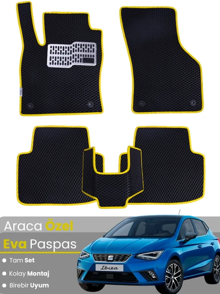 SEAT IBİZA (2017-2025) Uyumlu EVA Paspas Tam Set–Oto Paspas,Araca Özel,Kolay Montaj ürün görseli 1