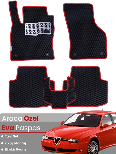 ALFA ROMEO 156 (1997-2006) Uyumlu EVA Paspas Tam Set–Araca Özel,Kolay Montaj,Su Geçirmez ürün görseli 1