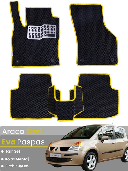 RENAULT MODUS (2004-2008) Uyumlu EVA Paspas Tam Set–Oto Paspas,Araca Özel,Kolay Montaj ürün görseli 1