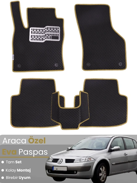 RENAULT MEGANE 2 SEDAN (2002-2008) Uyumlu EVA Paspas Tam Set–Oto Paspas,Araca Özel ürün görseli 1