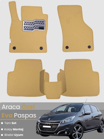 PEUGEOT 208 (2012-2019) Uyumlu EVA Paspas Tam Set–Araca Özel,Oto Paspas,Kolay Montaj ürün görseli 1