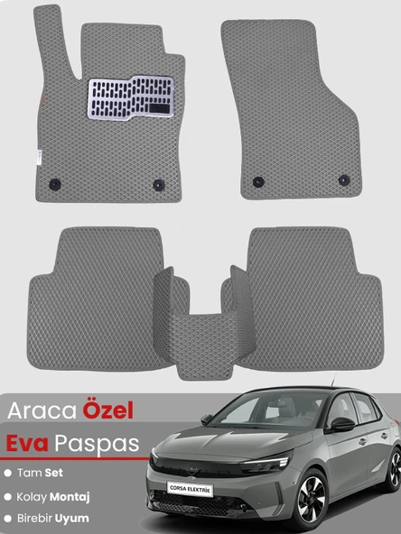 OPEL CORSA F ELEKTRİKLİ (2019-2025) Uyumlu EVA Paspas Tam Set–Araca Özel,Kolay Montaj,Oto Paspas ürün görseli 1