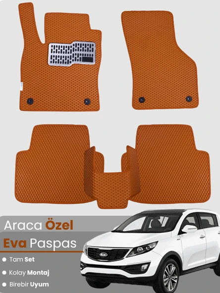 KİA SPORTAGE (2010-2015) Uyumlu EVA Paspas Tam Set–Araca Özel,Kolay Montaj,Su Geçirmez ürün görseli 1
