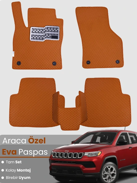 JEEP COMPASS (2017-2025) Uyumlu EVA Paspas Tam Set–Araca Özel,Kolay Montaj,Su Geçirmez ürün görseli 1