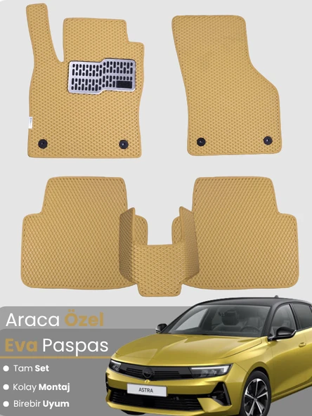 Opel Astra L Benzinli (2022-2025) Uyumlu EVA Paspas Tam Set–Araca Özel Kesim,Kaymaz,Kolay Montaj ürün görseli 1