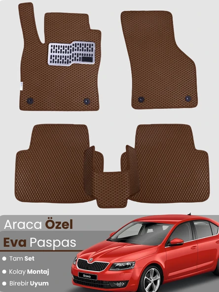 SKODA OCTAVİA 5E (2013-2019) Uyumlu EVA Paspas Tam Set–Oto Paspas,Araca Özel,Kolay Montaj ürün görseli 1