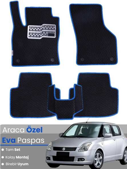 SUZUKİ SWİFT (2004-2010) Uyumlu EVA Paspas Tam Set–Oto Paspas,Araca Özel,Kolay Montaj ürün görseli 1