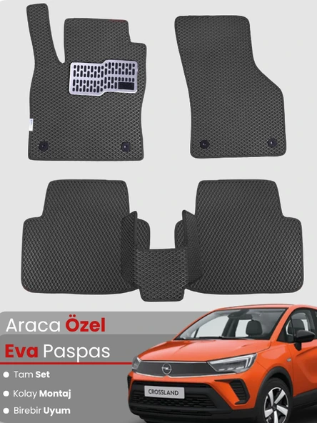 Opel Crossland (2020-2025) Uyumlu EVA Paspas Tam Set – Birebir Uyum,Su Geçirmez,Hızlı Montaj ürün görseli 1