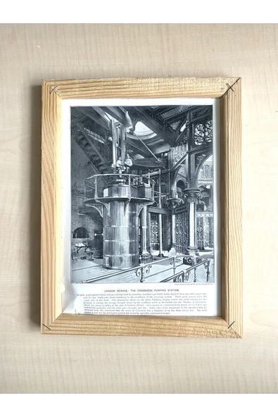 SANAT TACİRİ CAMSIZ ÇİFT TARAFLI AHŞAP ÇERÇEVELİ DİJİTAL BASKI RESİM TABLO LONDON KANALİZASYON CANAD PASİFİC ürün görseli 1