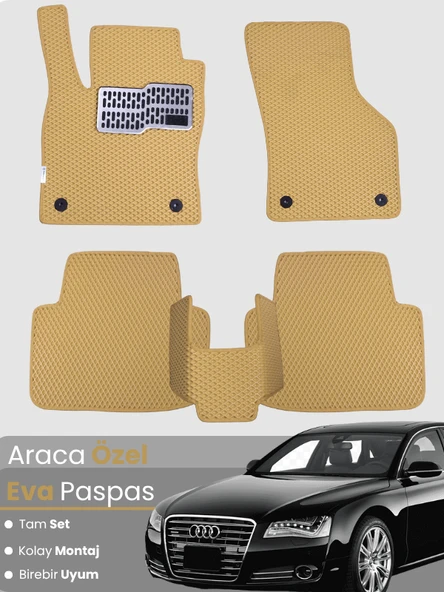 AUDİ A8 (2009-2017) Uyumlu EVA Paspas Tam Set–Araca Özel,Su Geçirmez,Hızlı ve Kolay Montaj ürün görseli 1