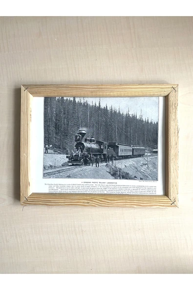SANAT TACİRİ CAMSIZ ÇİFT TARAFLI AHŞAP ÇERÇEVELİ DİJİTAL BASKI RESİM CANADIAN LOCOMOTIVE VE BRİDGES ürün görseli 1