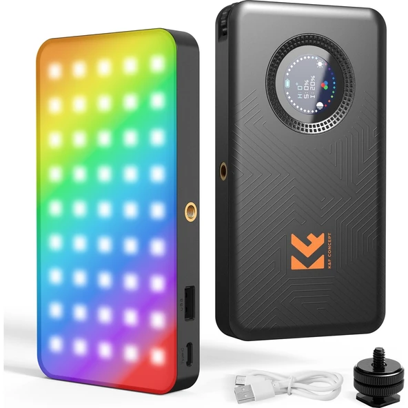 K&F Concept 12W Rgb Pocket Video Light, Mini Mobil Video Işığı (KF34.052) ürün görseli 1