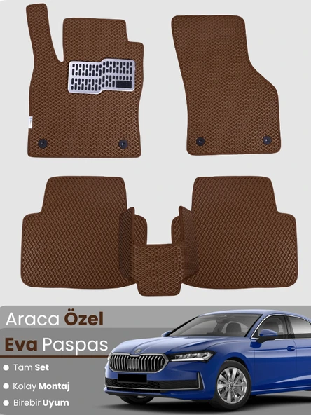 SKODA SUPER B (2024-2025)Uyumlu EVA Paspas Tam Set–Oto Paspas,Araca Özel,Kolay Montaj ürün görseli 1