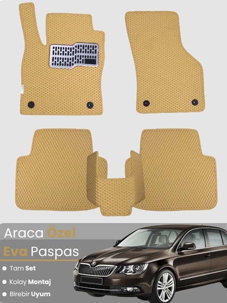 SKODA SUPERB (2008-2015) Uyumlu EVA Paspas Tam Set–Oto Paspas,Araca Özel,Kolay Montaj ürün görseli 1
