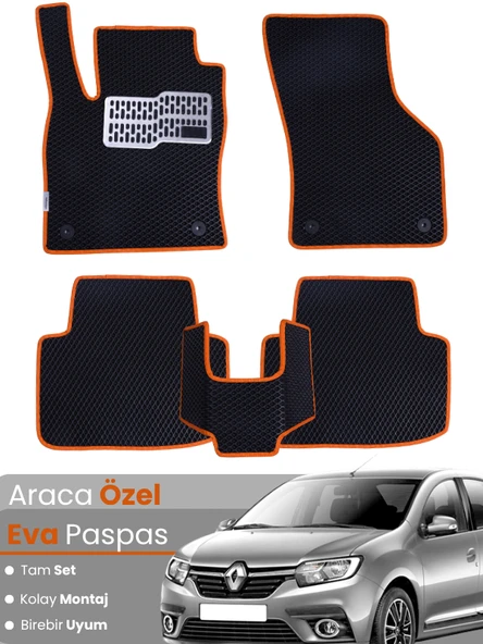 Renault Symbol 3 (2013-2020) Uyumlu EVA Paspas Tam Set–Araca Özel,Su Geçirmez,Hızlı ve Kolay Montaj ürün görseli 1
