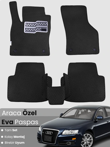 AUDİ A6 (2004-2011) Uyumlu EVA Paspas Tam Set–Araca Özel,Su Geçirmez,Hızlı ve Kolay Montaj ürün görseli 1