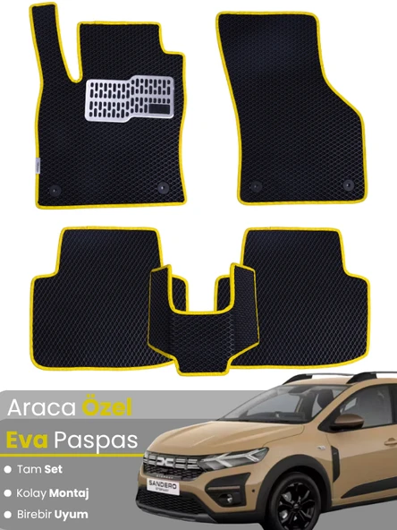 Dacia Sandero (2020-2025) Uyumlu EVA Paspas Tam Set – Birebir Uyum,Su Geçirmez,Kolay ve Hızlı Montaj ürün görseli 1