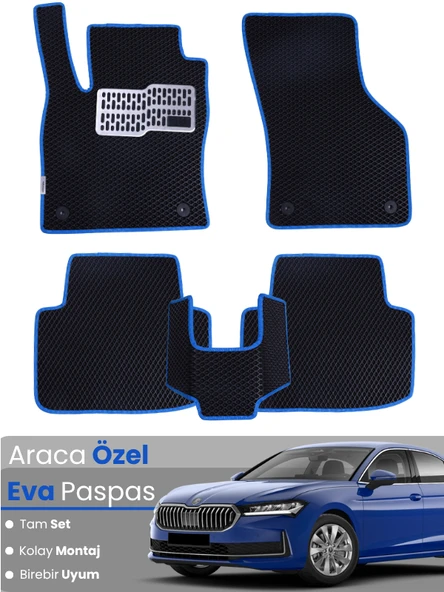 SKODA SUPER B (2024-2025)Uyumlu EVA Paspas Tam Set–Oto Paspas,Araca Özel,Kolay Montaj ürün görseli 1