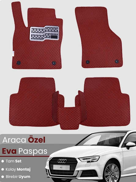 AUDİ A3 HATCHBACK (2013-2020) Uyumlu EVA Paspas Tam Set–Araca Özel,Su Geçirmez,Kolay Montaj ürün görseli 1