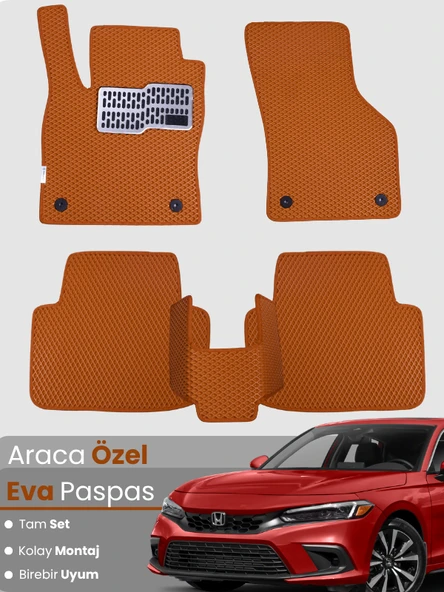 Honda Civic FE (2022-2025) Uyumlu EVA Paspas Tam Set – Birebir Uyum,Araca Özel Tasarım,Kolay Montaj ürün görseli 1