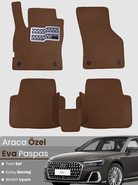 AUDİ A8 L (2017-2024) Uyumlu EVA Paspas Tam Set–Araca Özel,Su Geçirmez,Hızlı ve Kolay Montaj ürün görseli 1