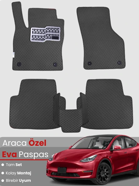 TESLA MODEL Y (2019-2024) Uyumlu EVA Paspas Tam Set–Oto Paspas,Araca Özel,Kolay Montaj ürün görseli 1