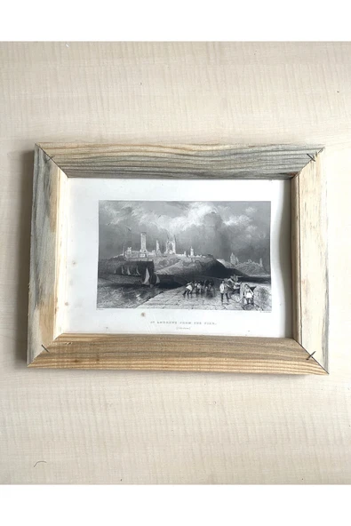 SANAT TACİRİ 30.5X23.3CM CAMSIZ AHŞAP ÇERÇEVELİ AVRUPA DİJİTAL BASKI GRAVÜR TABLO ürün görseli 1