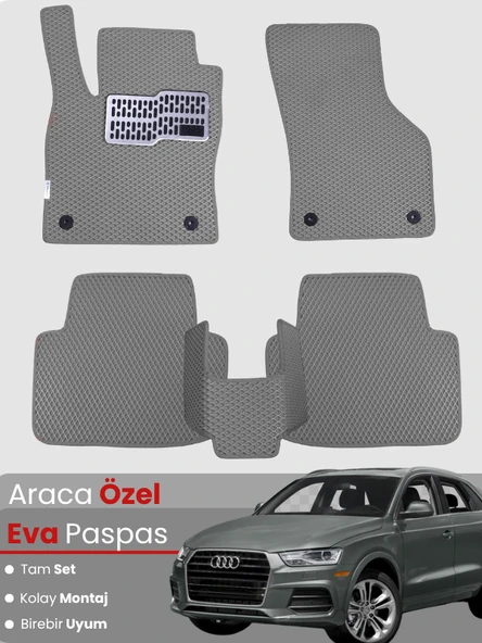 AUDİ Q3 (2011-2018) Uyumlu EVA Paspas Tam Set–Araca Özel,Su Geçirmez,Hızlı ve Kolay Montaj ürün görseli 1
