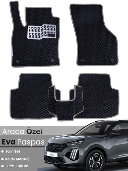 Peugeot 2008 Elektrikli (2023-2025) Uyumlu EVA Paspas Tam Set–Birebir Uyum,Su Geçirmez,Hızlı Montaj ürün görseli 1