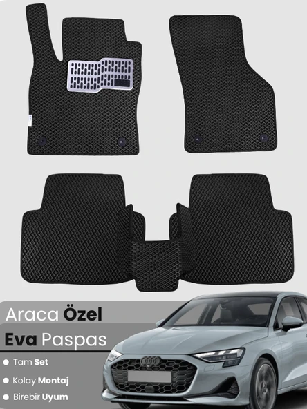 AUDİ A3 SEDAN (2020-2025) Uyumlu EVA Paspas Tam Set–Araca Özel,Su Geçirmez,Kolay Montaj ürün görseli 1