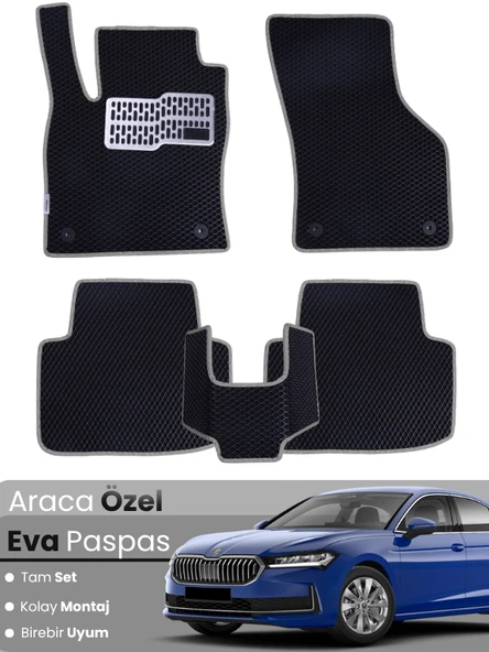 SKODA SUPER B (2024-2025)Uyumlu EVA Paspas Tam Set–Oto Paspas,Araca Özel,Kolay Montaj ürün görseli 1